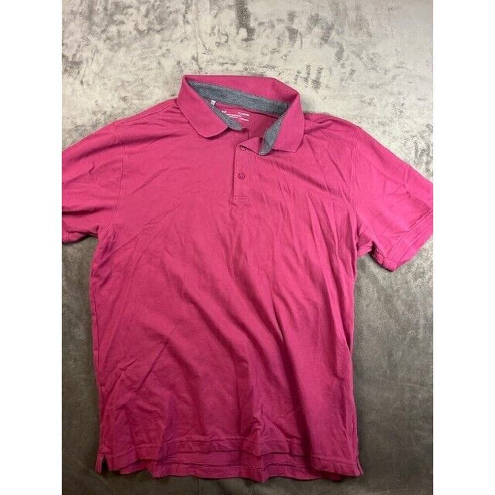 Under Armour Mens Shirt‎ Pink Extra Large Polo Performance Loose Casual Golf Xl